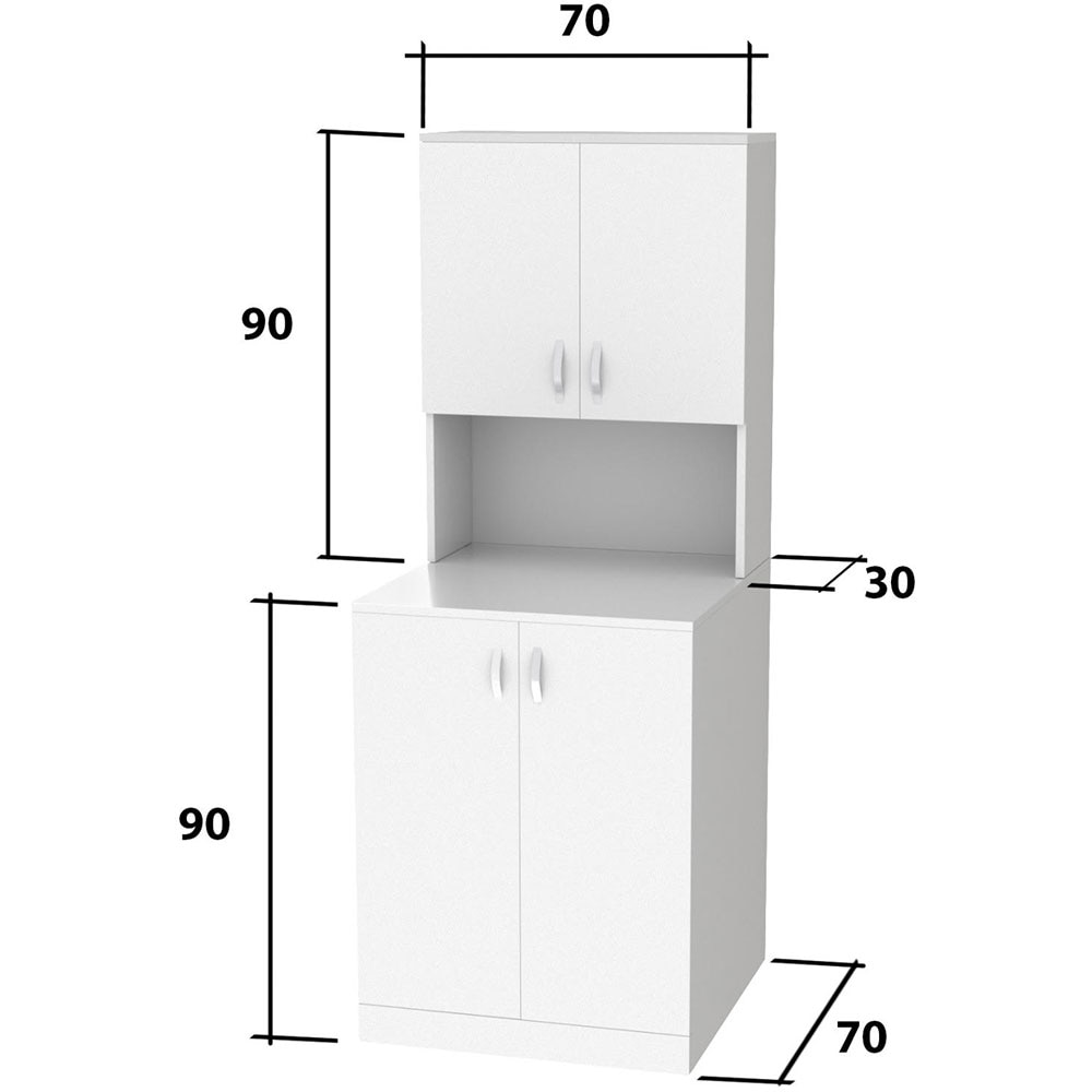 Dulap baie pentru masina de spalat Woodart, 70 x 70 x 180 cm, alb