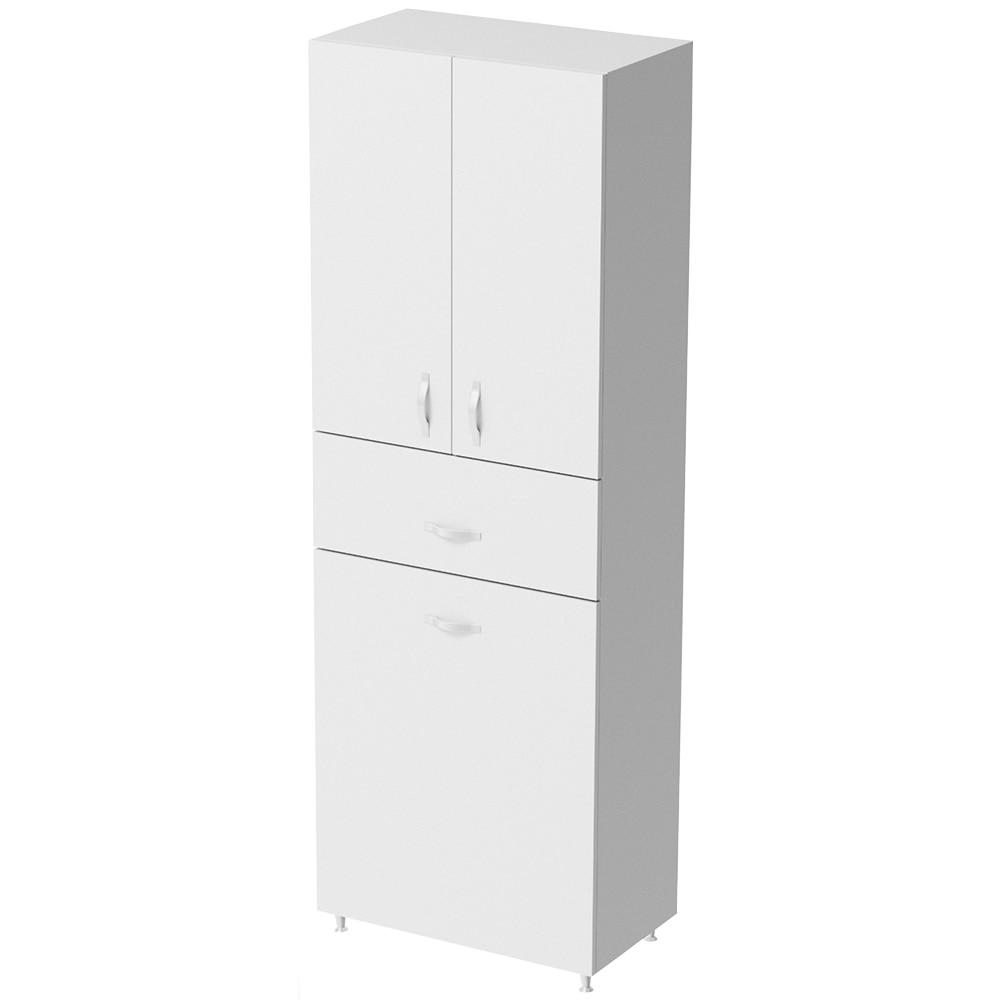 Dulap baie cu cos de rufe Woodart Maya, 64 x 36 x 180 cm, alb