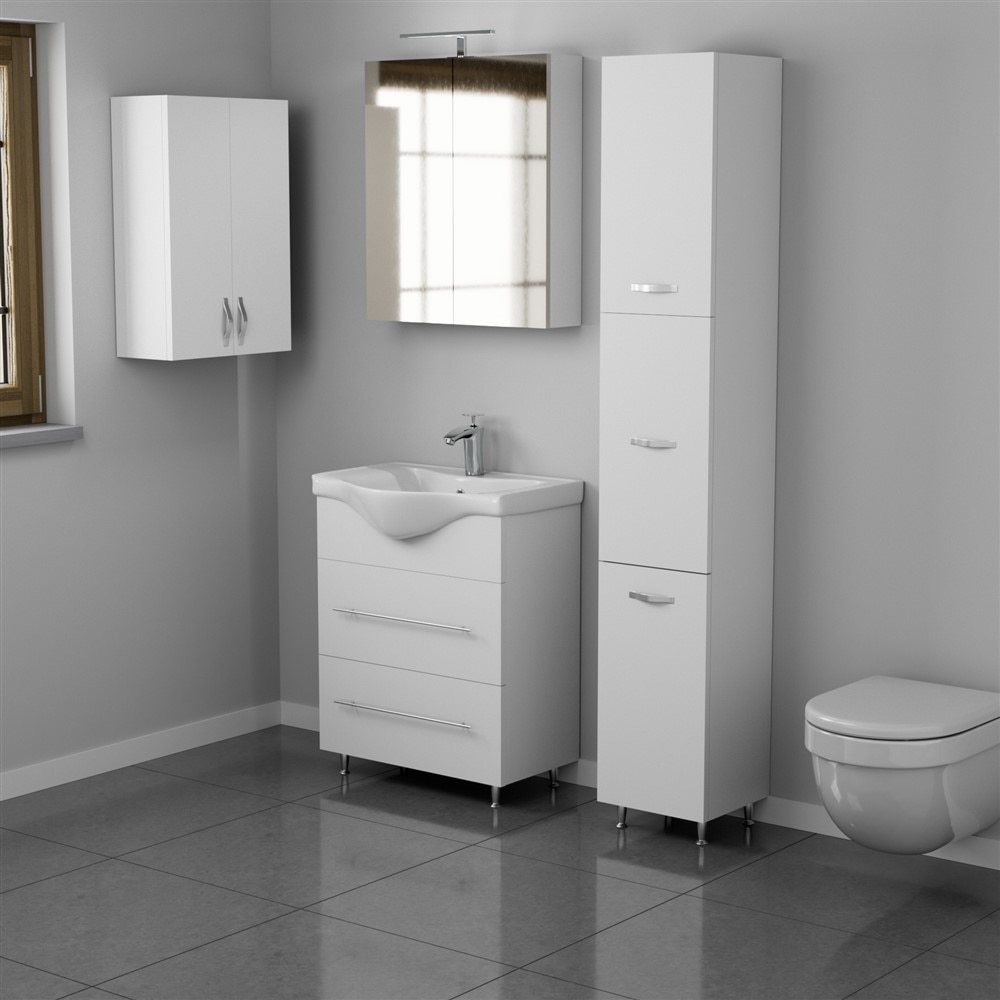 Dulap baie Woodart Apollo, 60 x 21 x 68 cm, alb