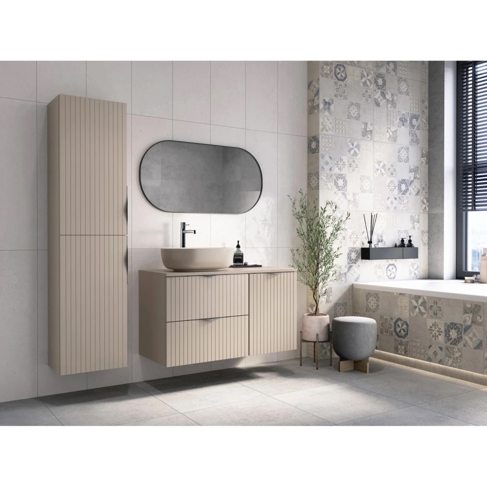 Dulap baie Cersanit Tirso Casmir, 40 x 30.2 x 160 cm, bej