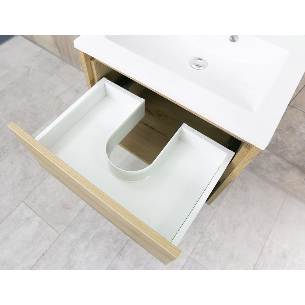 Set masca si lavoar Woodart Esma, 85 x 46 x 50 cm, stejar antichizat