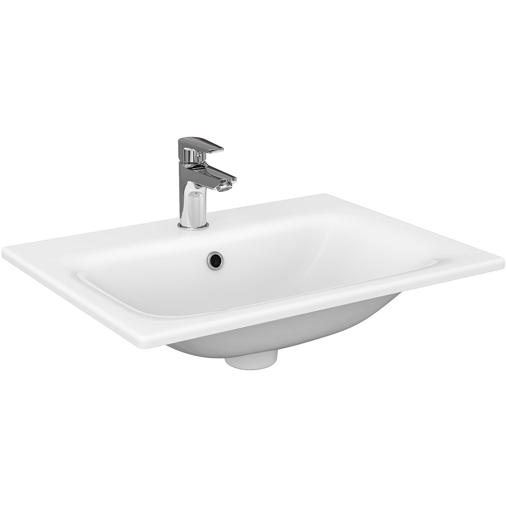 Set masca si lavoar Cersanit Moduo Slim, 60 x 37.5 x 57 cm, alb