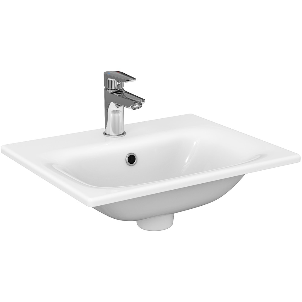 Set masca si lavoar Cersanit Moduo SLM, 49.5 x 34.5 x 62 cm, alb