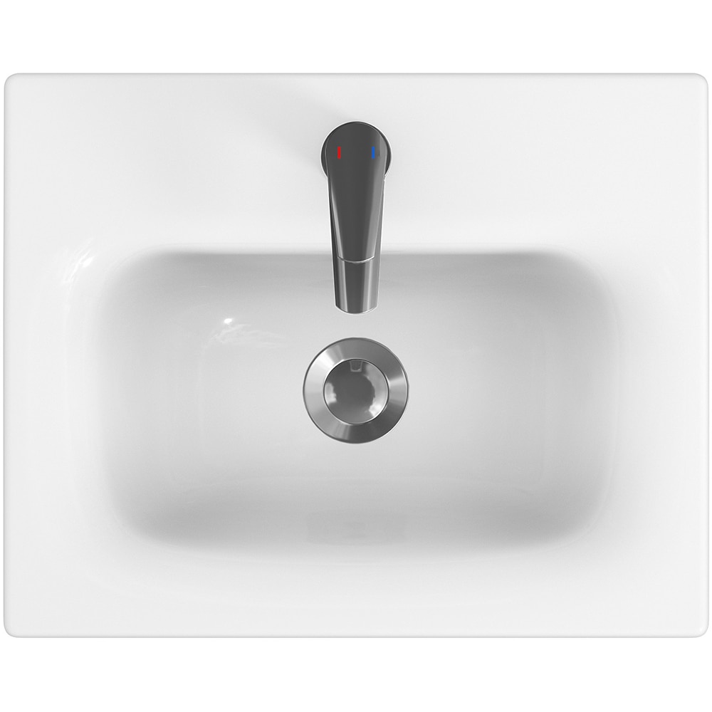 Set masca si lavoar Cersanit Moduo SLM, 49.5 x 34.5 x 62 cm, alb