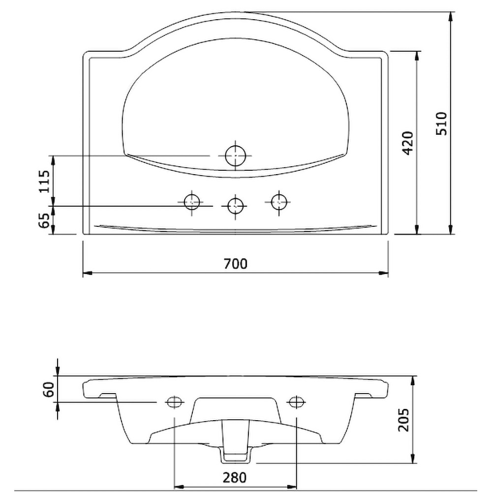 Set masca si lavoar Cersanit Sati Emilia, 59.4 x 35.6 x 79.4 cm, alb