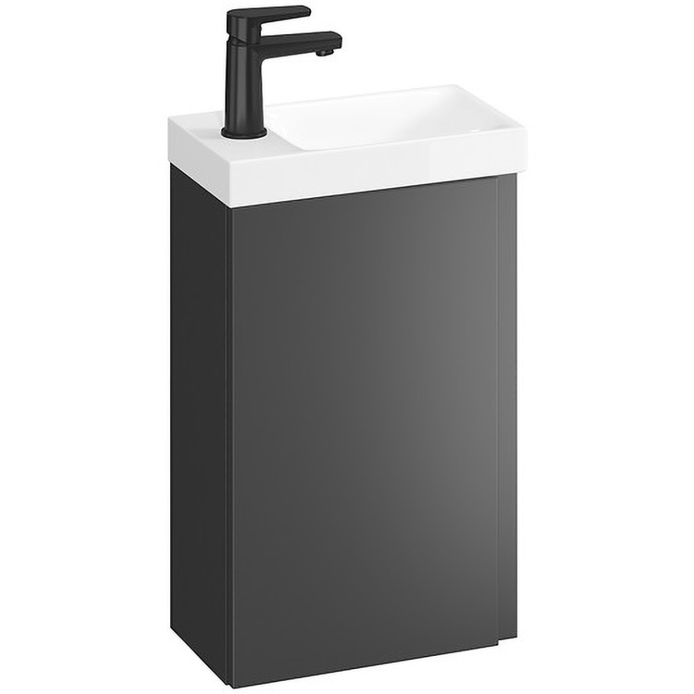 Set masca si lavoar Cersanit Moduo, 39 x 21.5 x 66 cm, antracit