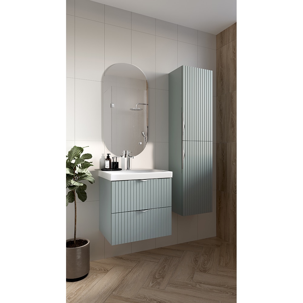 Set masca si lavoar Cersanit Tirso Casmir, 79.4 x 44.7 x 57.2 cm, verde fiord