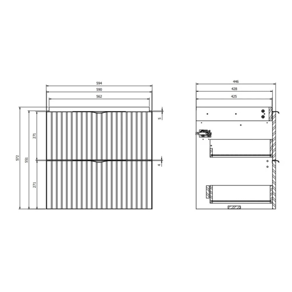 Set masca si lavoar Cersanit Tirso Casmir, 59.4 x 44.6 x 57.2 cm, bej