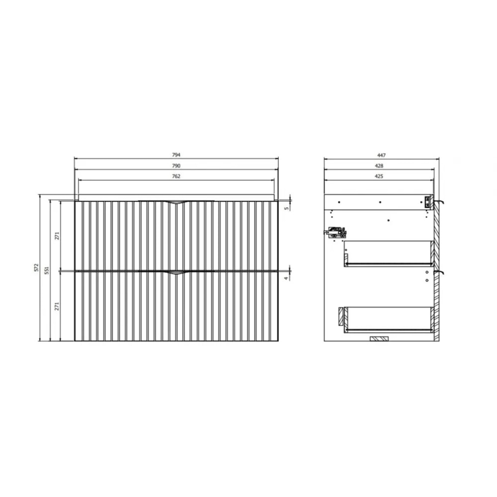 Set masca si lavoar Cersanit Tirso Casmir, 79.4 x 44.7 x 57.2 cm, bej
