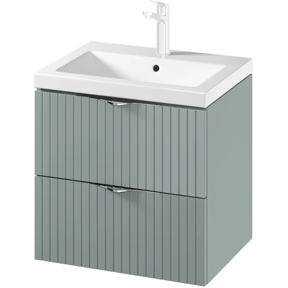 Set masca si lavoar Cersanit Tirso Casmir, 59.4 x 44.6 x 57.2 cm, verde fiord