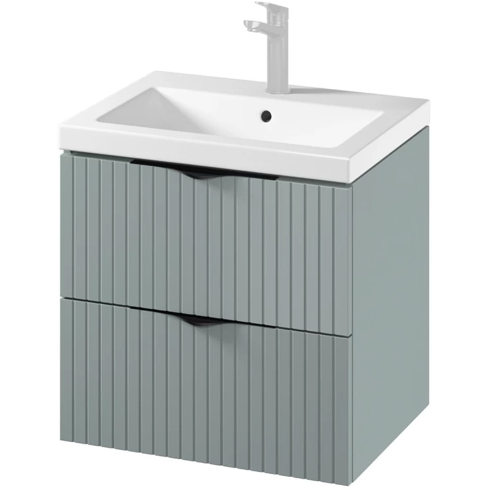 Set masca si lavoar Cersanit Tirso Casmir, 59.4 x 44.6 x 57.2 cm, verde fiord