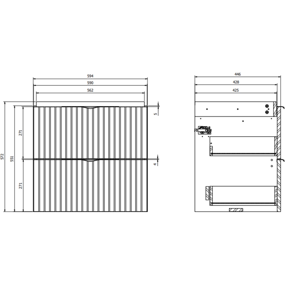 Set masca si lavoar Cersanit Tirso Casmir, 59.4 x 44.6 x 57.2 cm, verde fiord