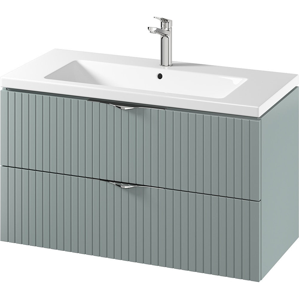 Set masca si lavoar Cersanit Tirso Casmir, 99.4 x 44.6 x 57.2 cm, verde fiord