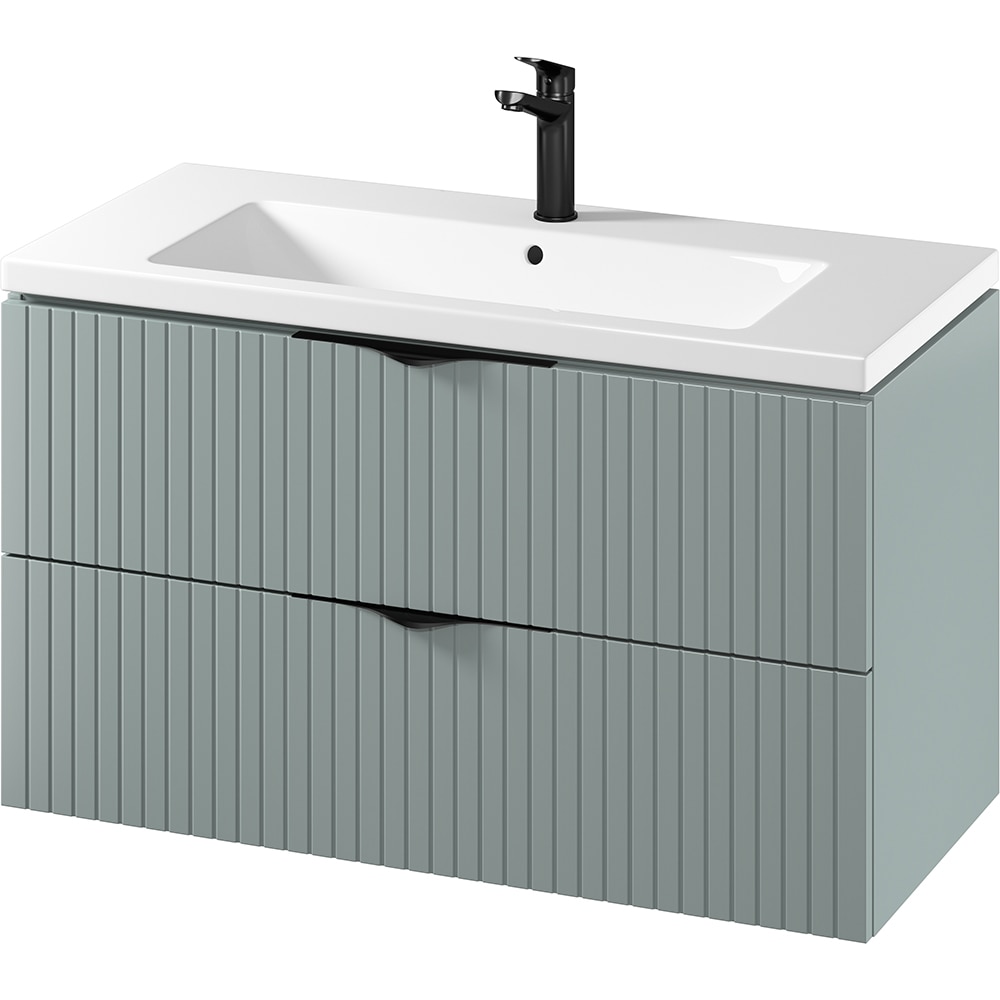 Set masca si lavoar Cersanit Tirso Casmir, 99.4 x 44.6 x 57.2 cm, verde fiord