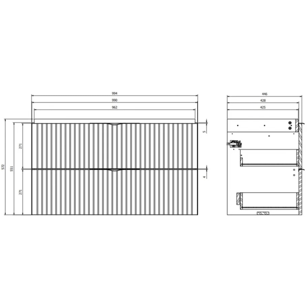 Set masca si lavoar Cersanit Tirso Casmir, 99.4 x 44.6 x 57.2 cm, bej