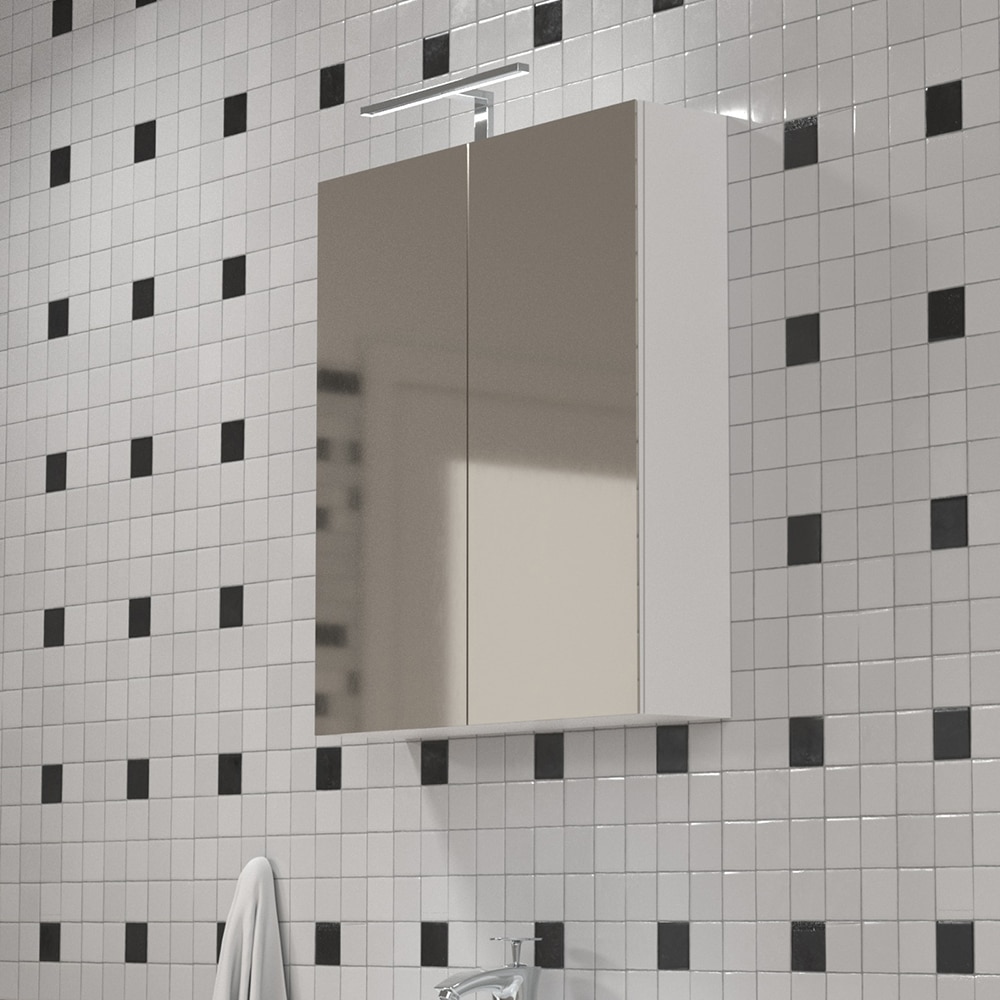 Dulap baie cu oglinda Woodart Medeea, 60 x 15 x 68 cm, alb