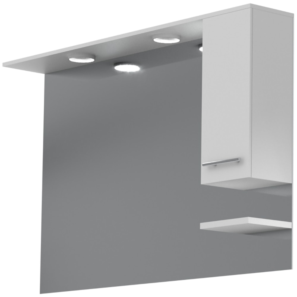 Oglinda baie cu dulap Woodart Vera, 65 x 15 x 105 cm, alb