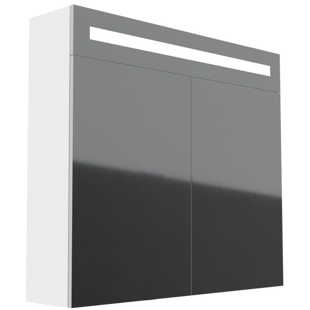 Oglinda baie Woodart Malmo, 65 x 15 x 70 cm, Iluminare LED, alb