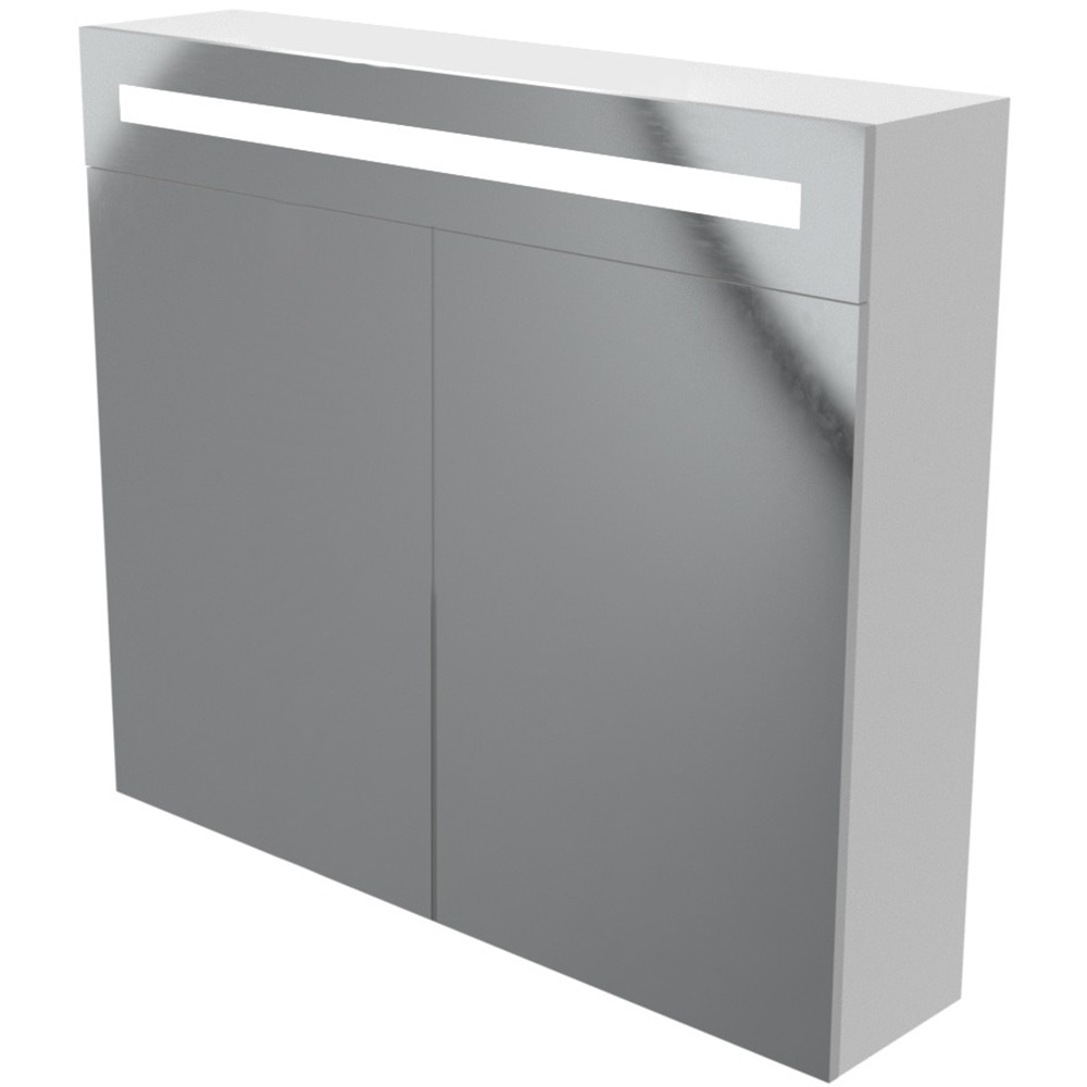 Oglinda baie Woodart Malmo, 65 x 15 x 70 cm, Iluminare LED, alb