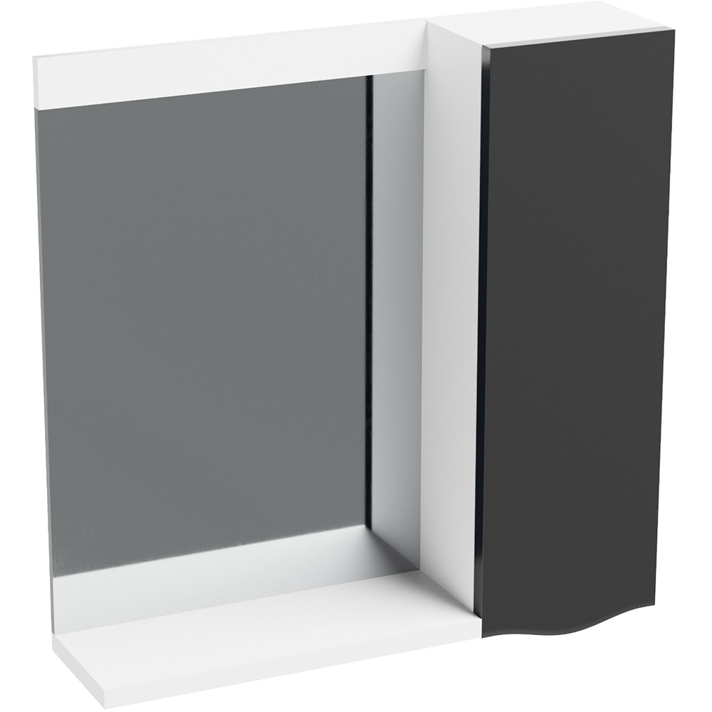 Oglinda baie cu dulap Woodart Vola, 65 x 15 x 70 cm, negru mat