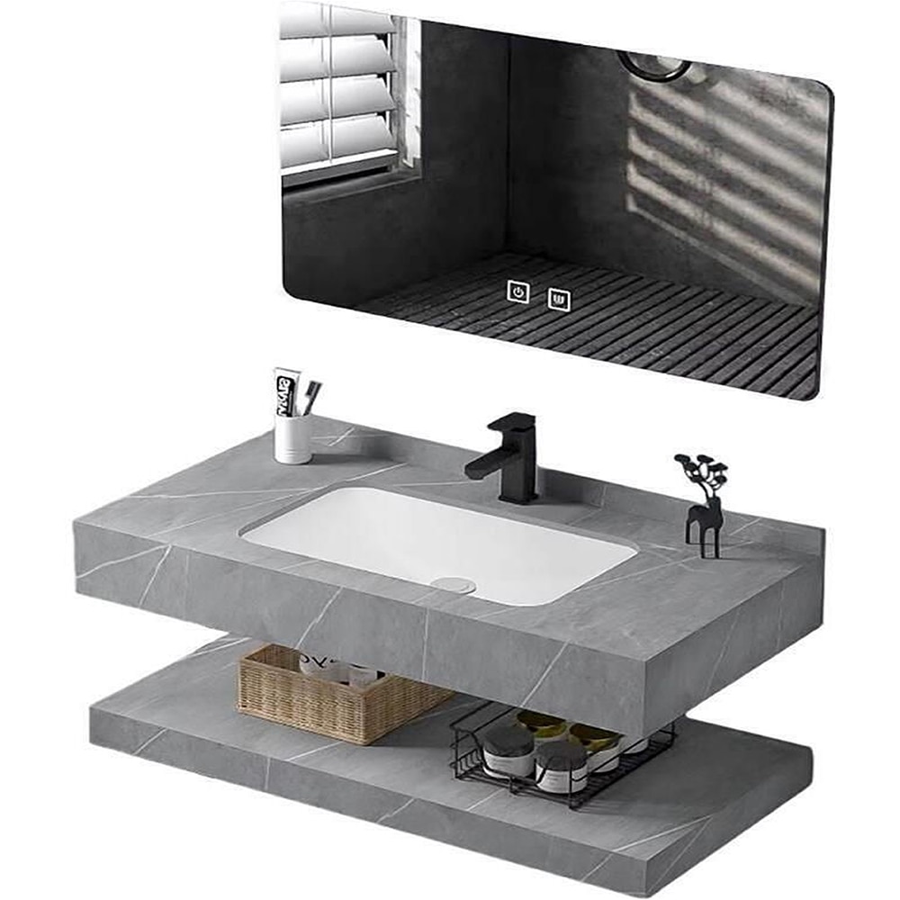 Set mobilier baie SANDONNA Lumi, 100 x 50 x 15 cm, gri