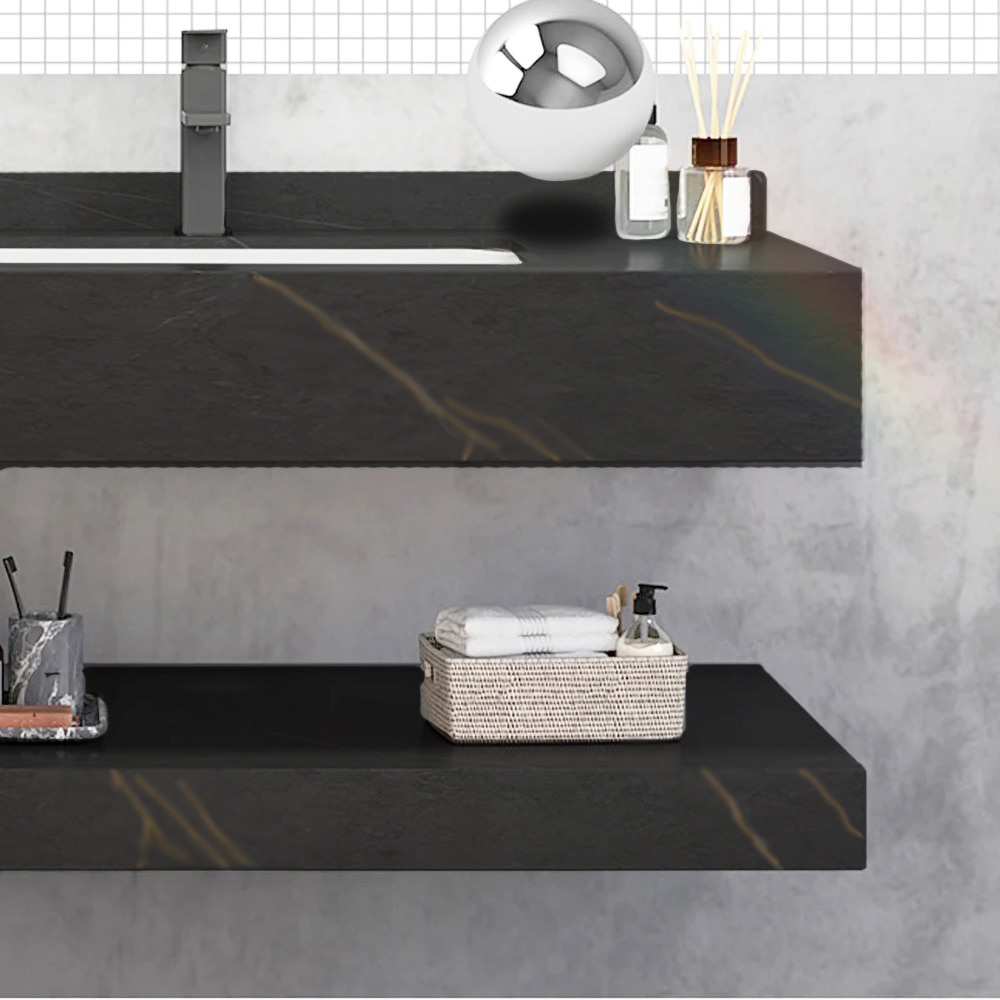 Set mobilier baie SANDONNA Lumi, 60 x 50 x 15 cm, negru