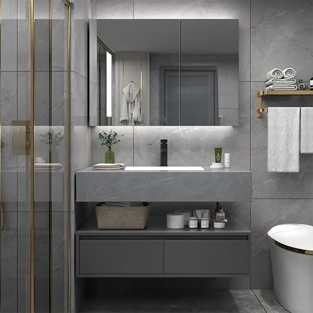 Set mobilier baie SANDONNA Nova, 60 x 50 x 15 cm, gri