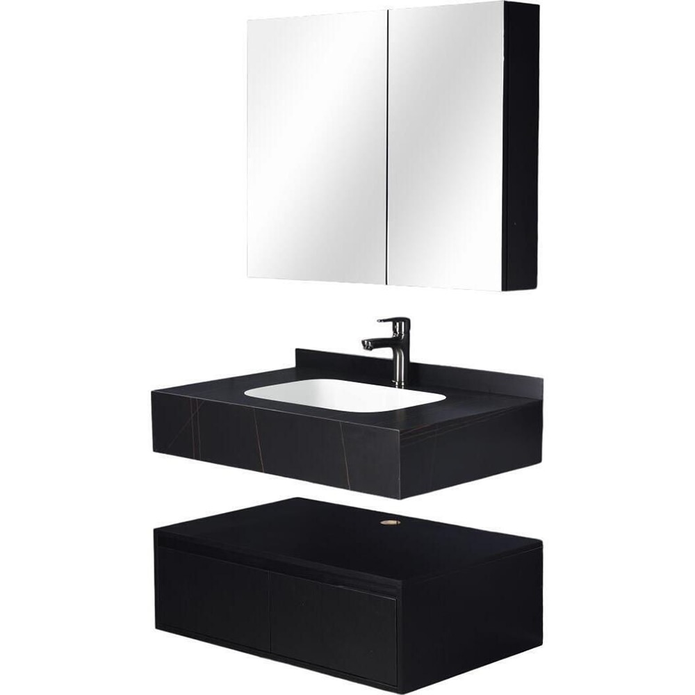 Set mobilier baie SANDONNA Nova, 60 x 50 x 15 cm, negru