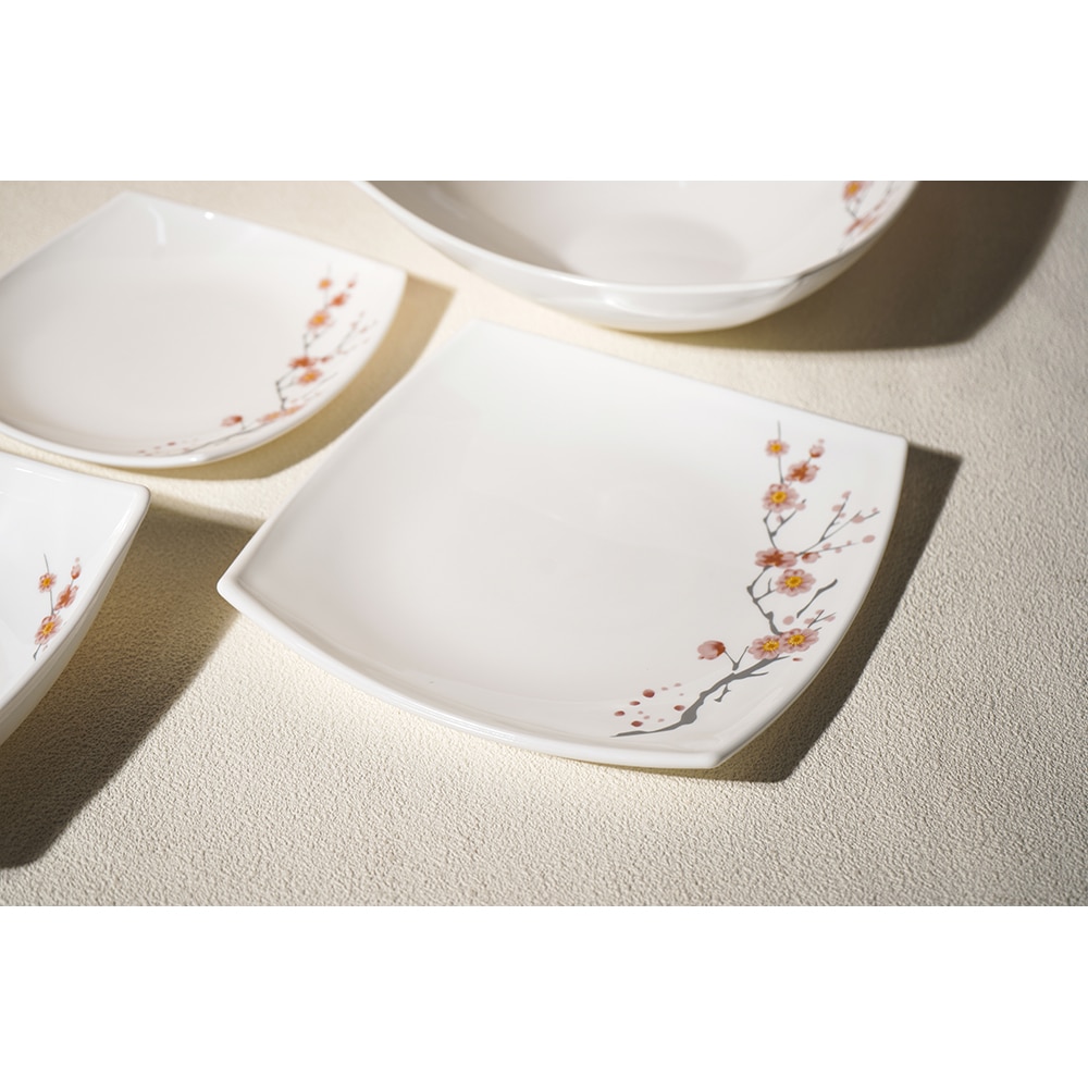 Set de masa MYRIA MC4056, 19 piese, opal, alb