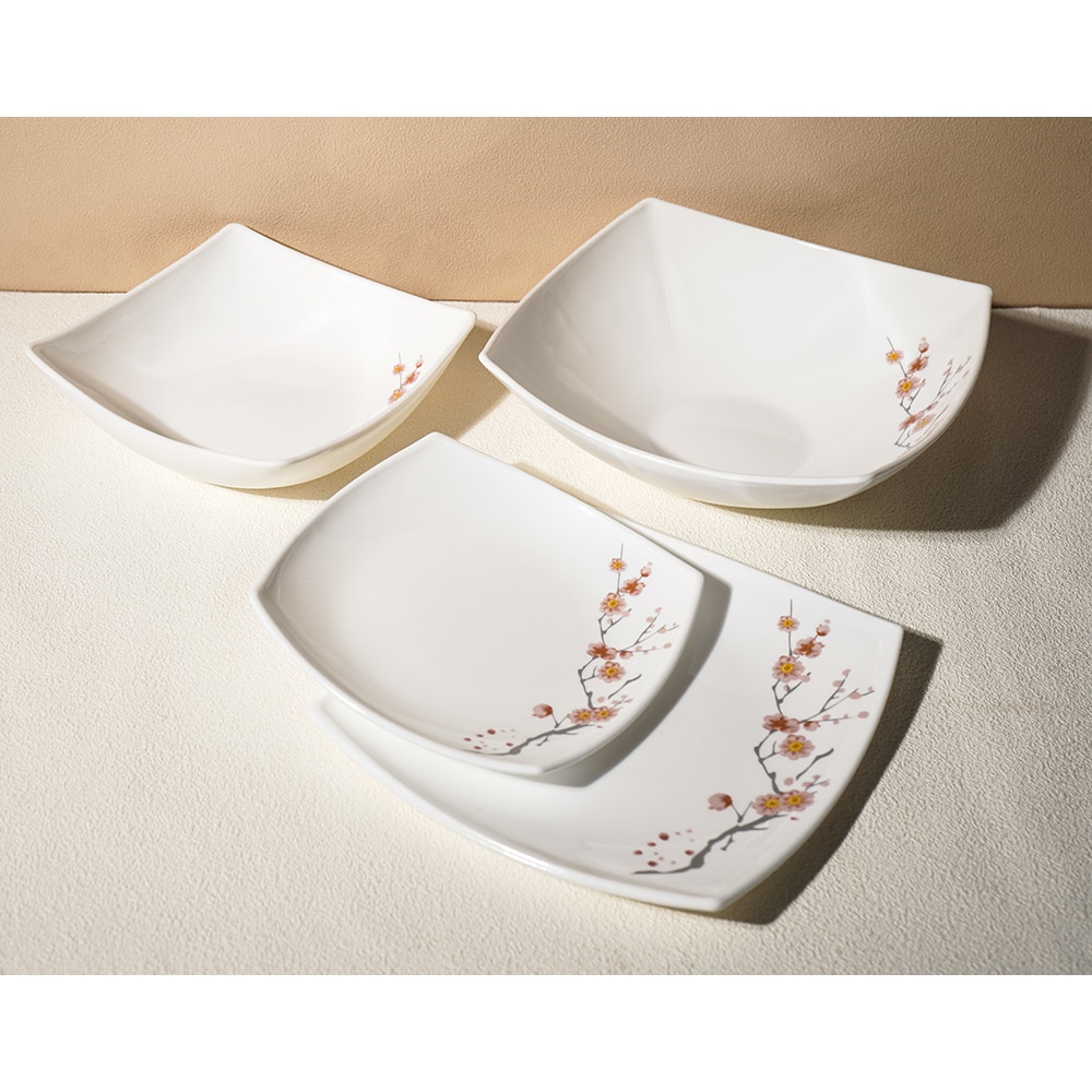 Set de masa MYRIA MC4056, 19 piese, opal, alb