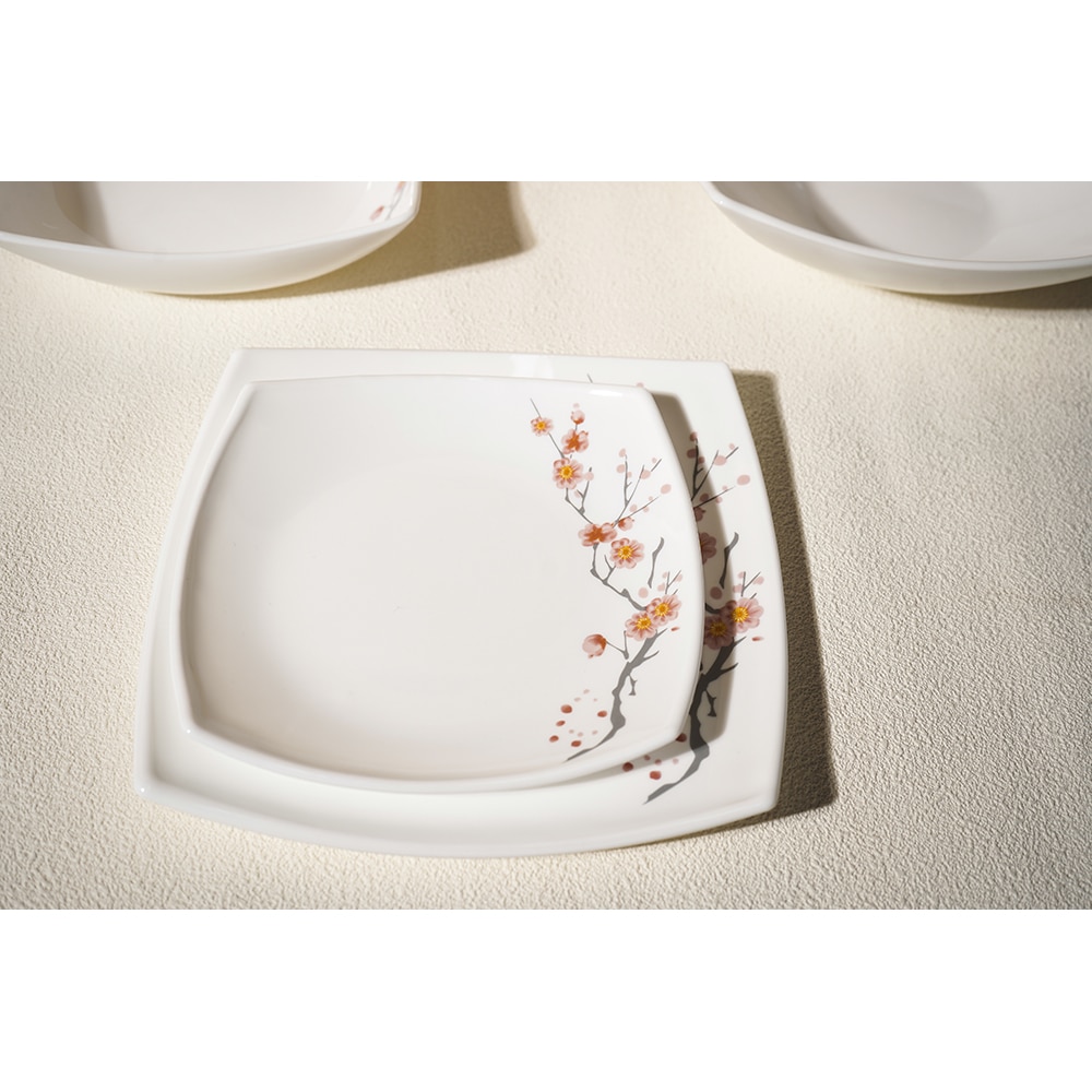 Set de masa MYRIA MC4056, 19 piese, opal, alb