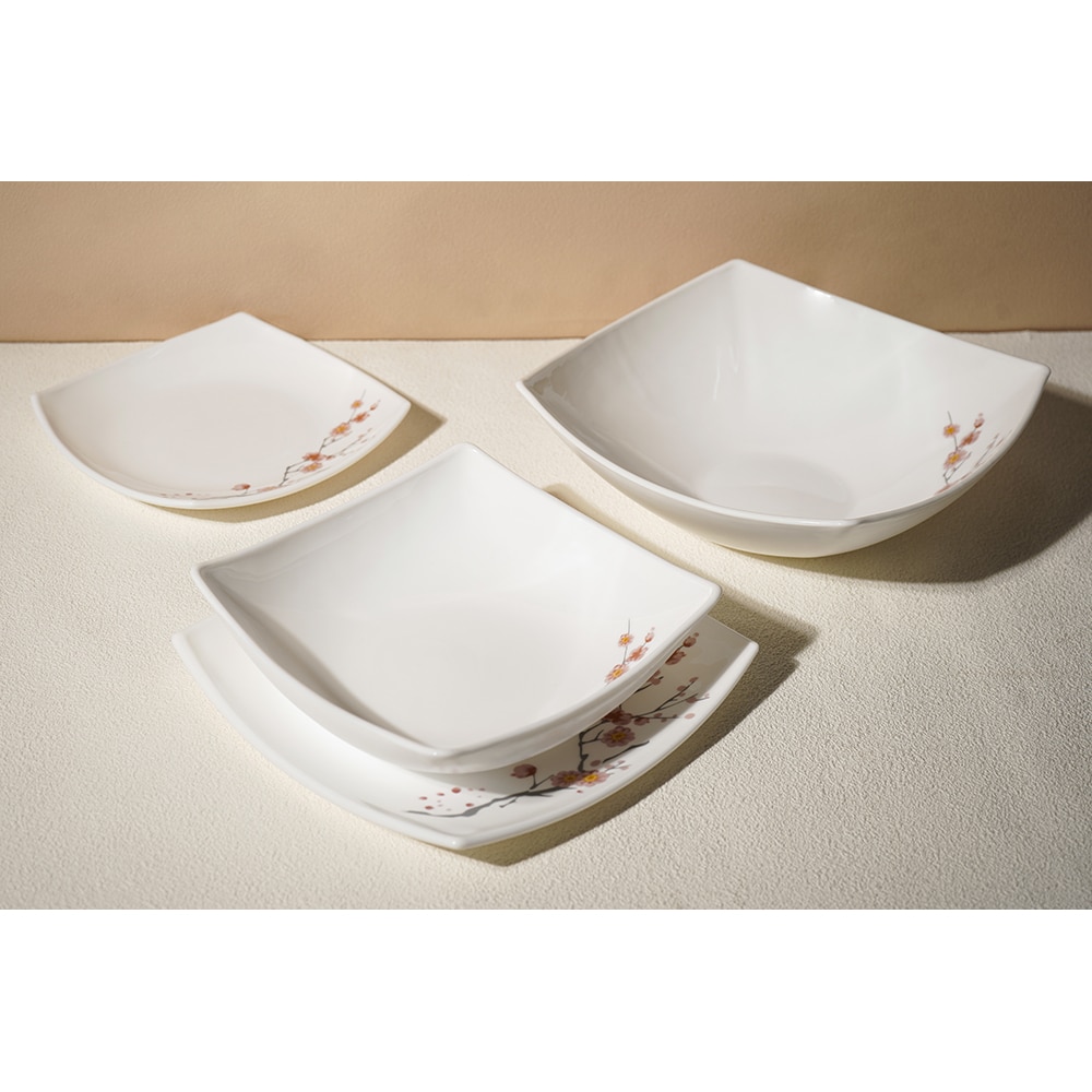 Set de masa MYRIA MC4056, 19 piese, opal, alb