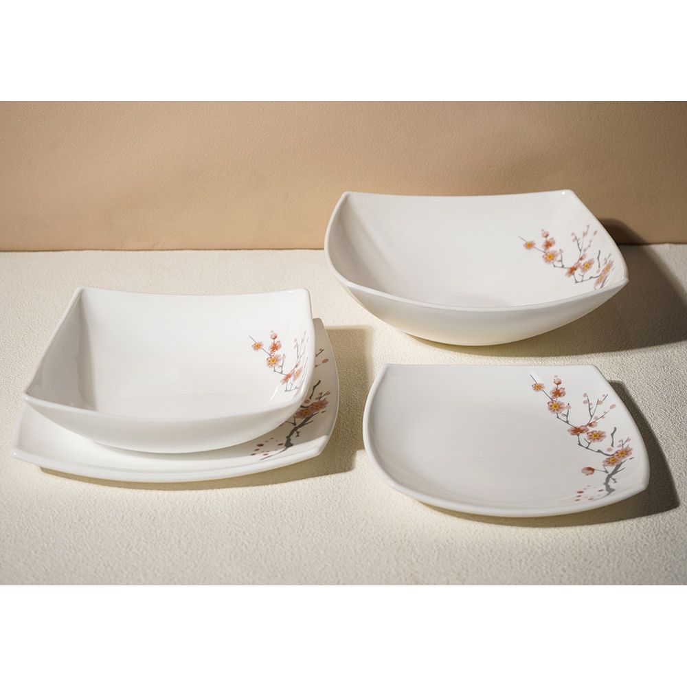 Set de masa MYRIA MC4056, 19 piese, opal, alb