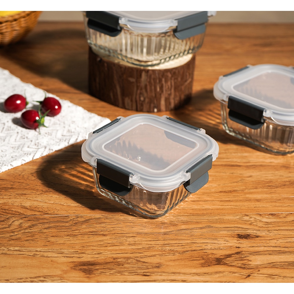 Set caserole MYRIA MC4059, 3 piese, 0.31 - 0.8l, sticla, transparent