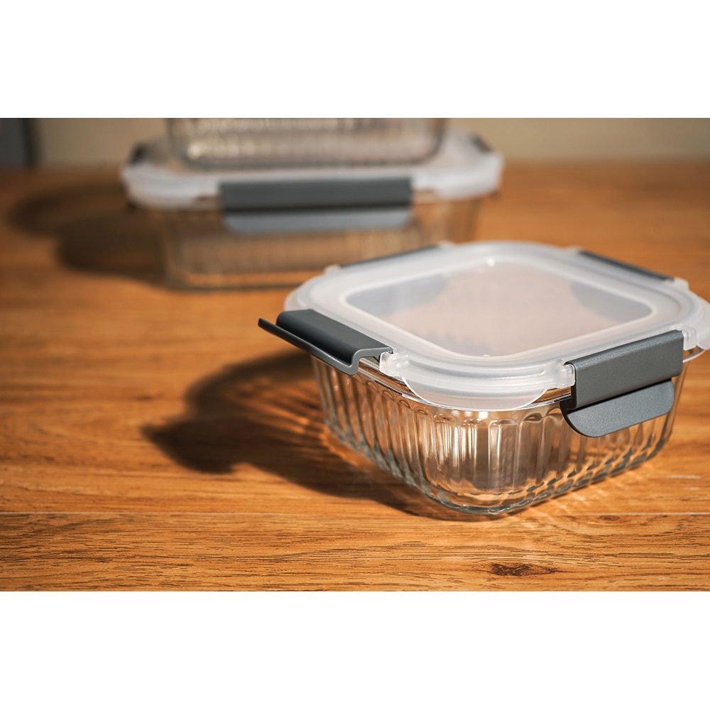 Set caserole MYRIA MC4059, 3 piese, 0.31 - 0.8l, sticla, transparent