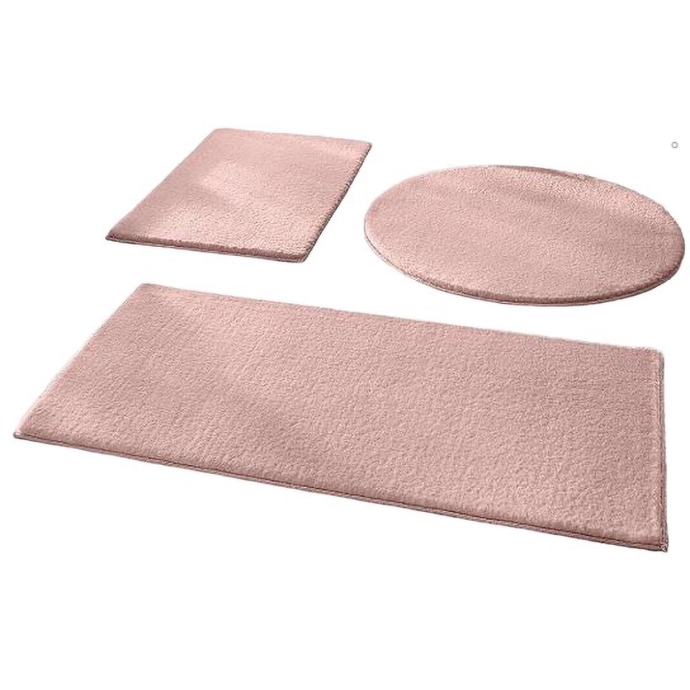 Set 3 covorase baie Mila Home, 50 x 90 cm, 50 x 60 cm, 50 x 50 cm, roz