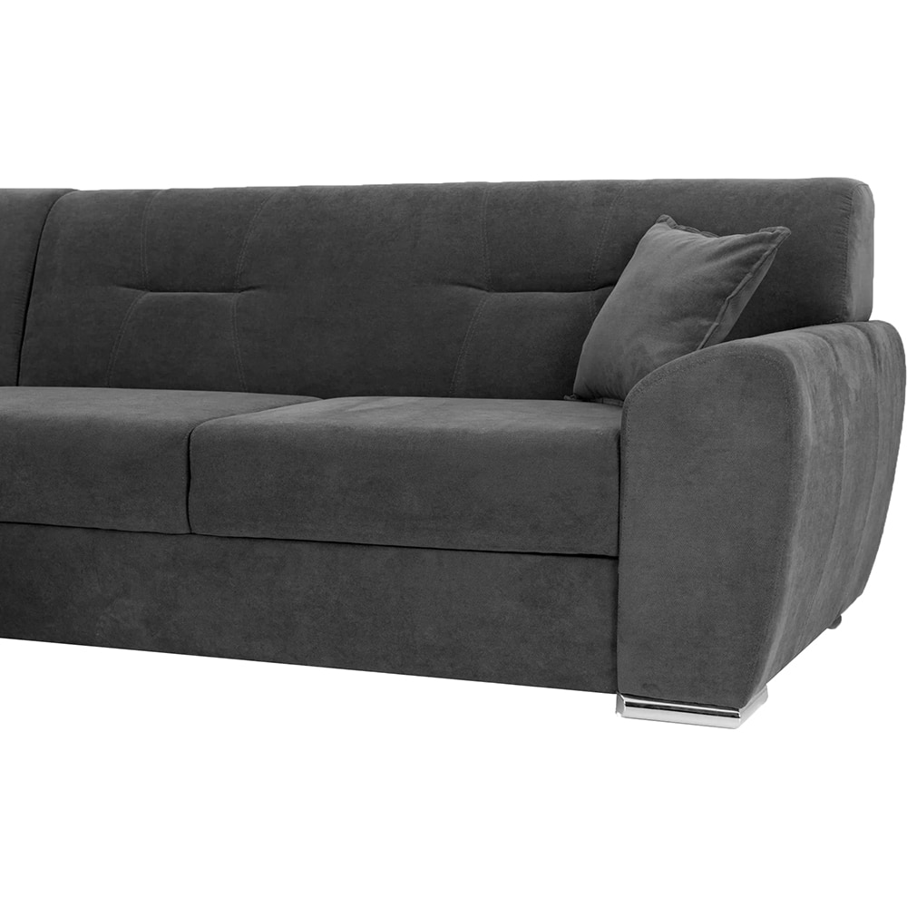 Coltar extensibil pe dreapta Astoria, 3 locuri, lada depozitare, 281 x 85 x 168 cm, gri inchis