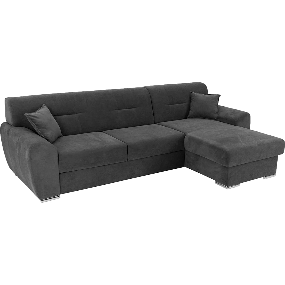Coltar extensibil pe dreapta Astoria, 3 locuri, lada depozitare, 281 x 85 x 168 cm, gri inchis