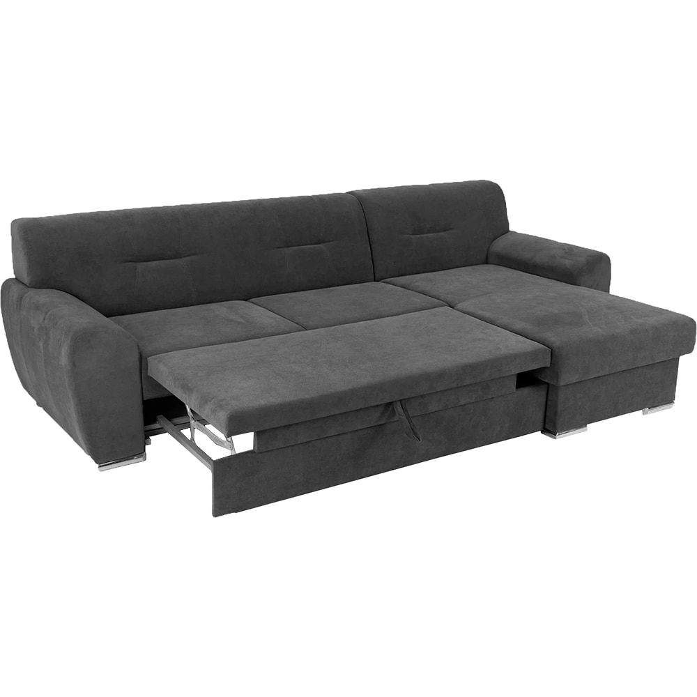 Coltar extensibil pe dreapta Astoria, 3 locuri, lada depozitare, 281 x 85 x 168 cm, gri inchis