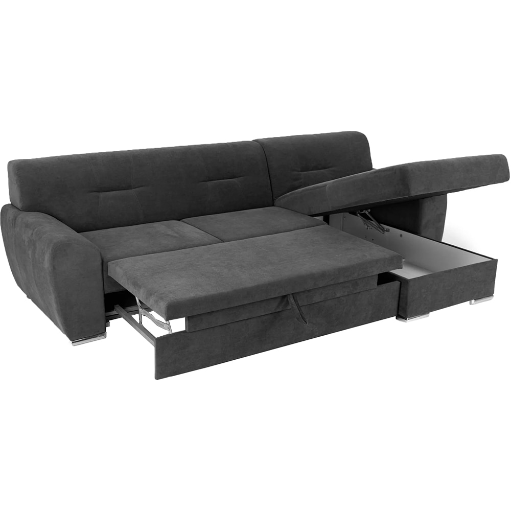 Coltar extensibil pe dreapta Astoria, 3 locuri, lada depozitare, 281 x 85 x 168 cm, gri inchis