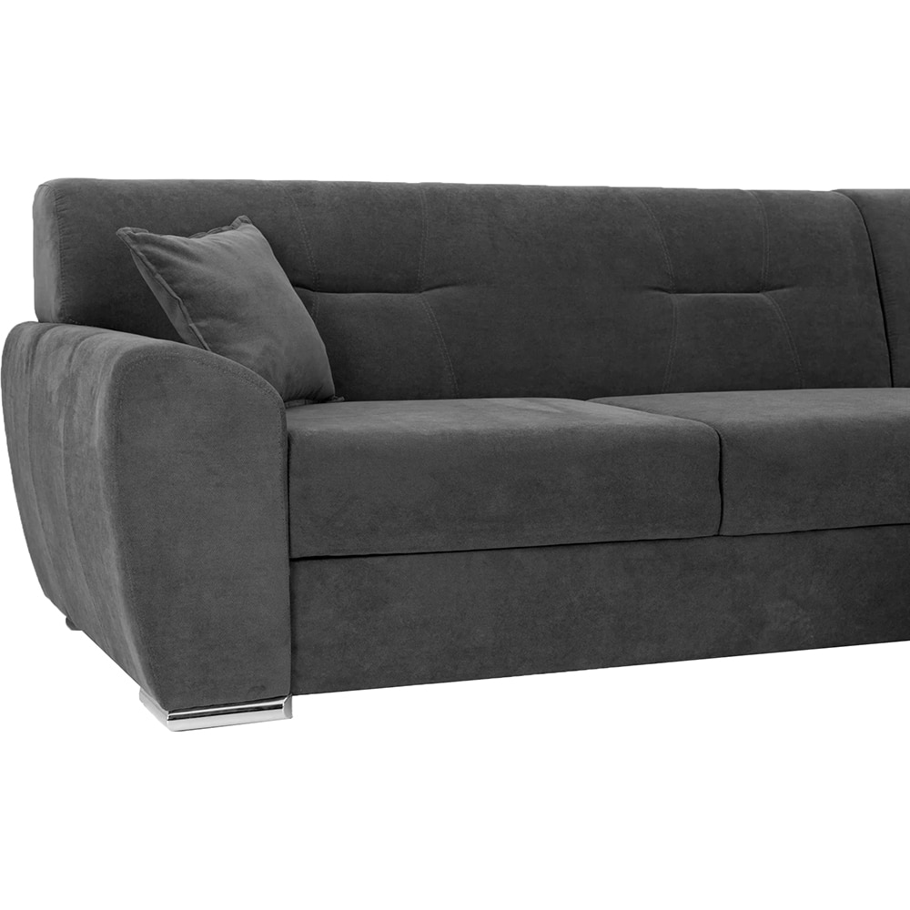 Coltar extensibil pe dreapta Astoria, 3 locuri, lada depozitare, 281 x 85 x 168 cm, gri inchis