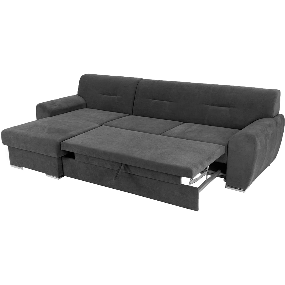 Coltar extensibil pe dreapta Astoria, 3 locuri, lada depozitare, 281 x 85 x 168 cm, gri inchis