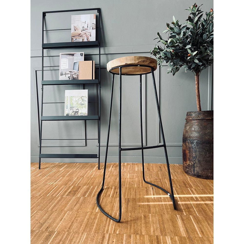 Scaun bar J11301220, 40 x 40 x 79 cm, maro inchis