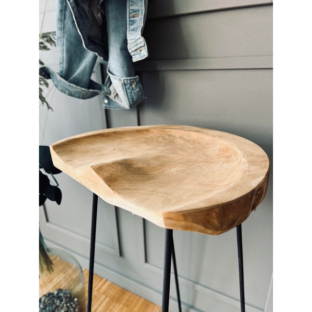 Scaun bar J11302260, 40 x 32 x 79 cm, maro deschis