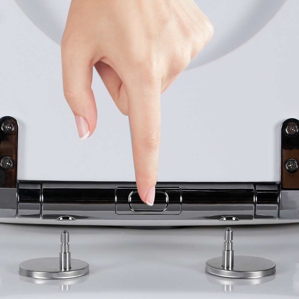 Capac WC GOODHOME Pilica MD328UK01, inchidere lenta, duroplast, alb