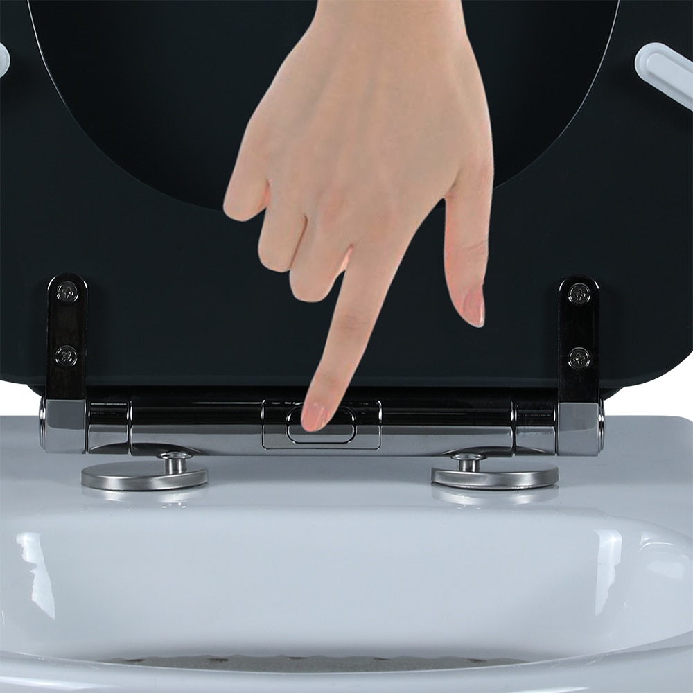 Capac WC GOODHOME Pilica MD328UK02, inchidere lenta, duroplast, gri