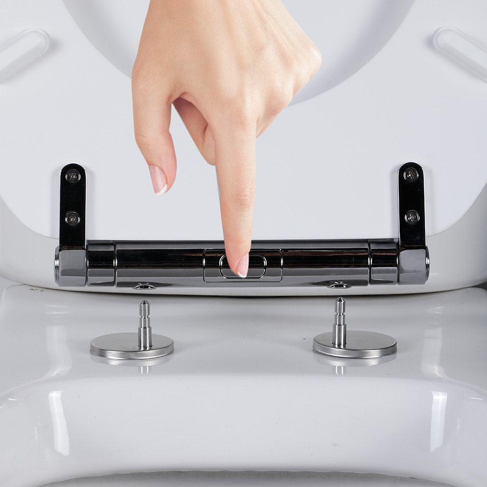 Capac WC GOODHOME Pilica MD328UK04, inchidere lenta, duroplast, alb