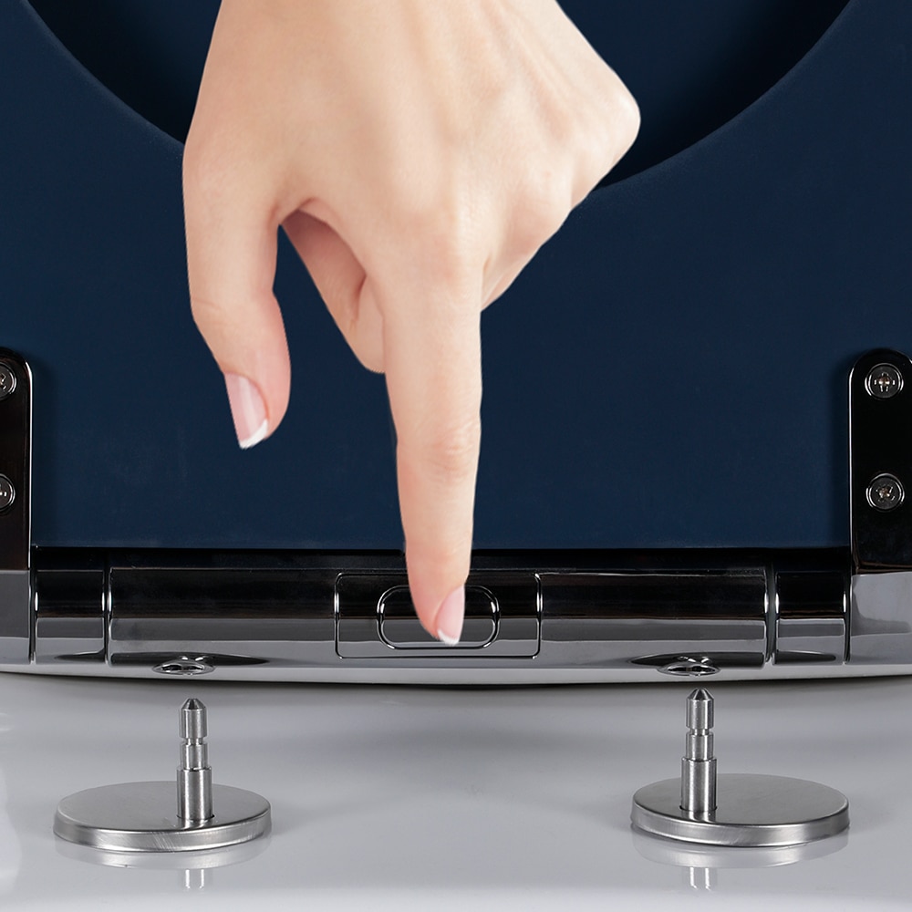 Capac WC GOODHOME Pilica MD328UK07, inchidere lenta, duroplast, albastru