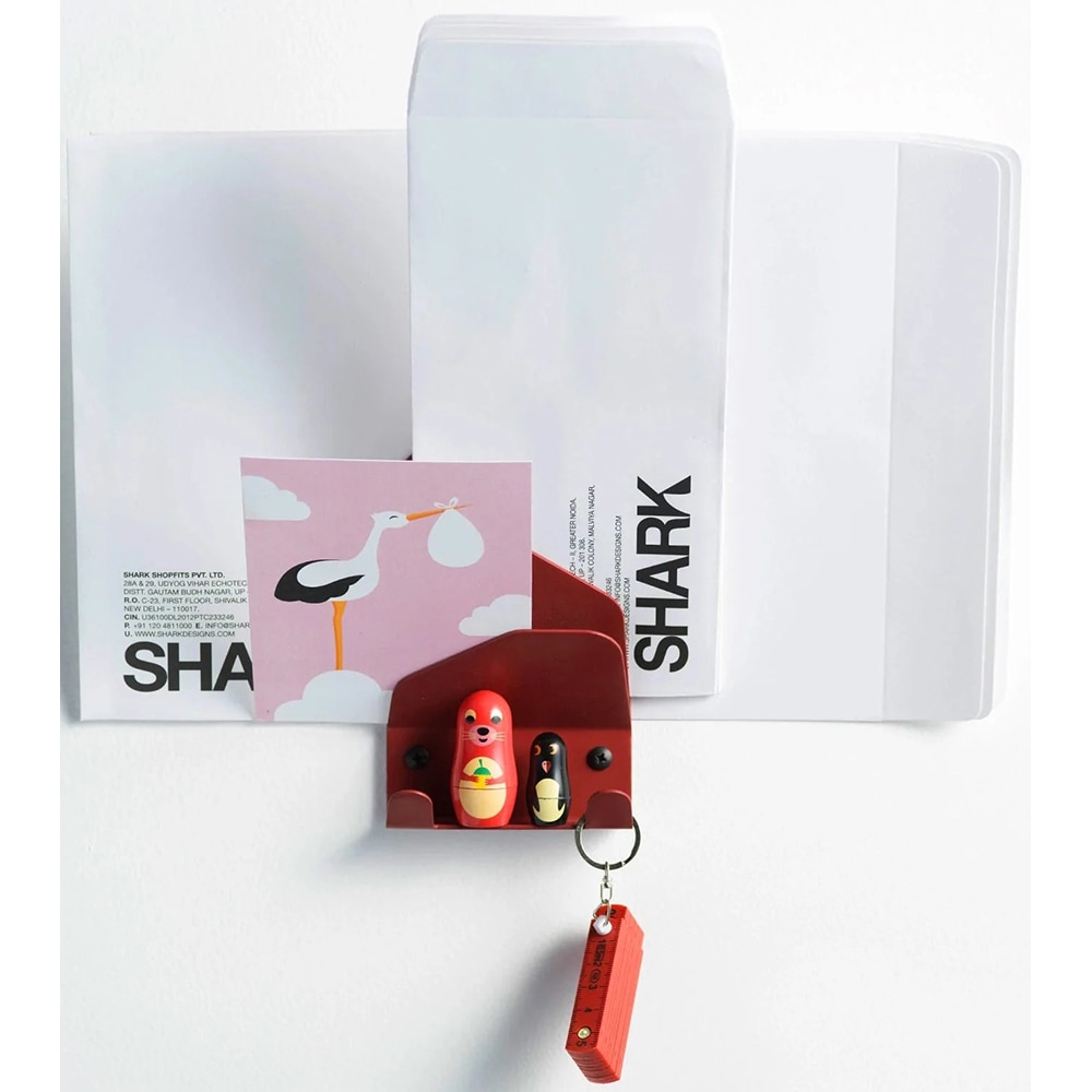 Cuier perete Erg, 17.5 cm, rosu