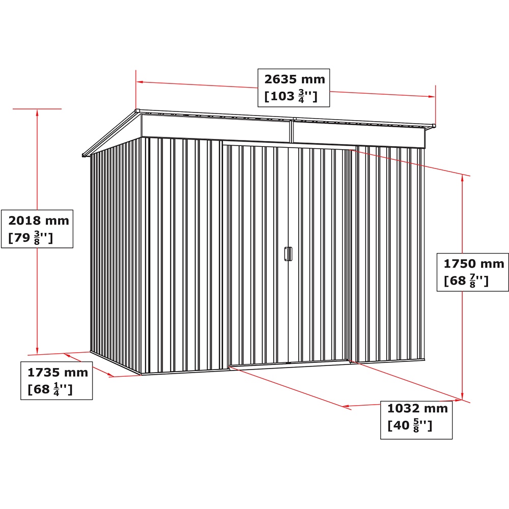 Casuta gradina DURAMAX Skylight 8X6, otel, 263.5 x 184.3 x 201.8 cm, maro